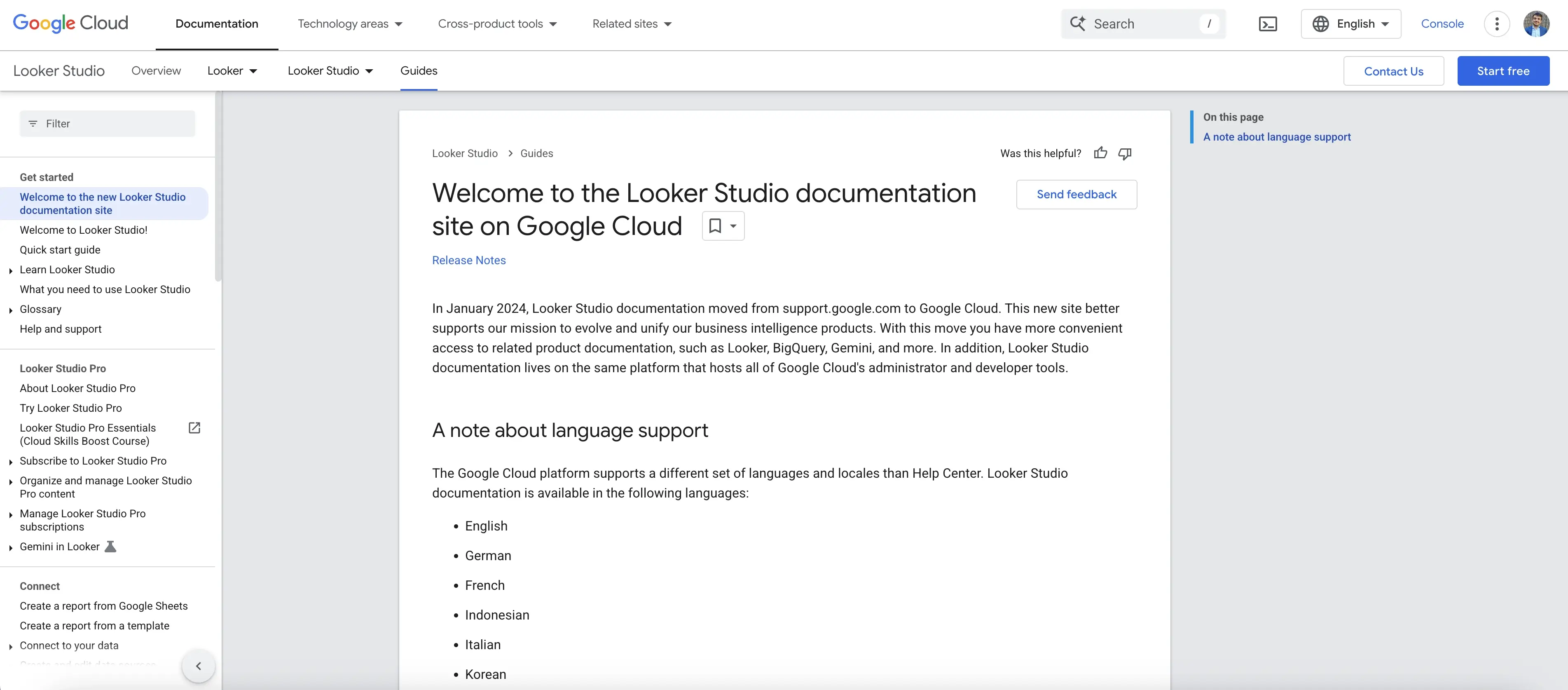 Looker Studio Documentation on Google Cloud